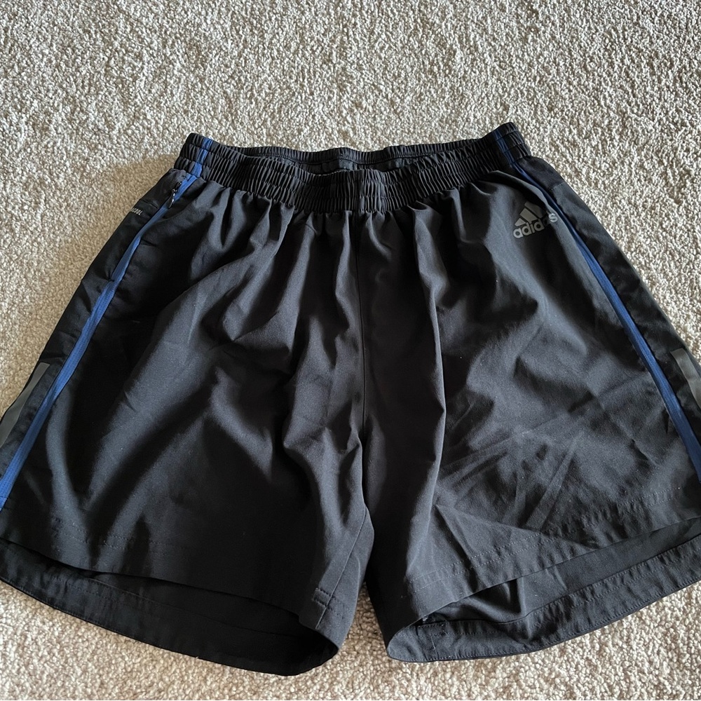 Adidas Black 5” Athletic Shorts Lightweight Elastic Waist